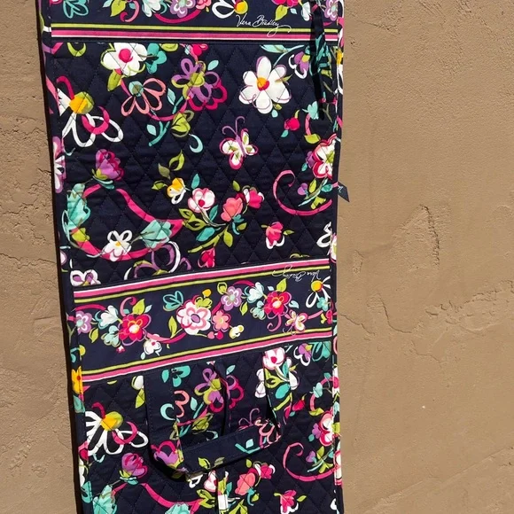 NWT Vera Bradley Navy Floral Quilted Hanging Organizer Cosmetic Makeup Jewelry - Picture 7 of 13